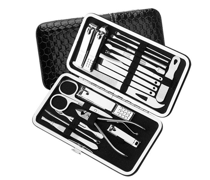 20 Pcs Stainless Steel Nail Clipper Kit Professional Pedicure Scissors Tweezer Ear Pick Manicure Set - Silver - Zoom Image