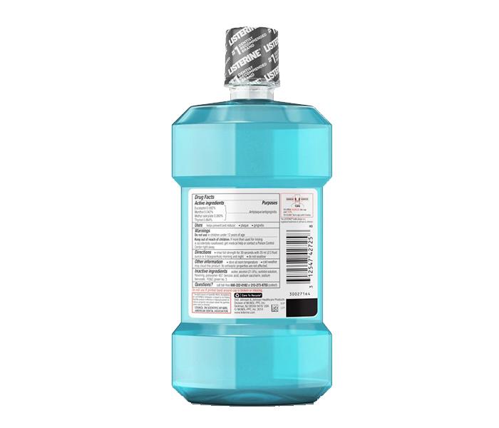 Listerine Cool Mint Mouthwash - 500ml, Blue - Zoom Image 3