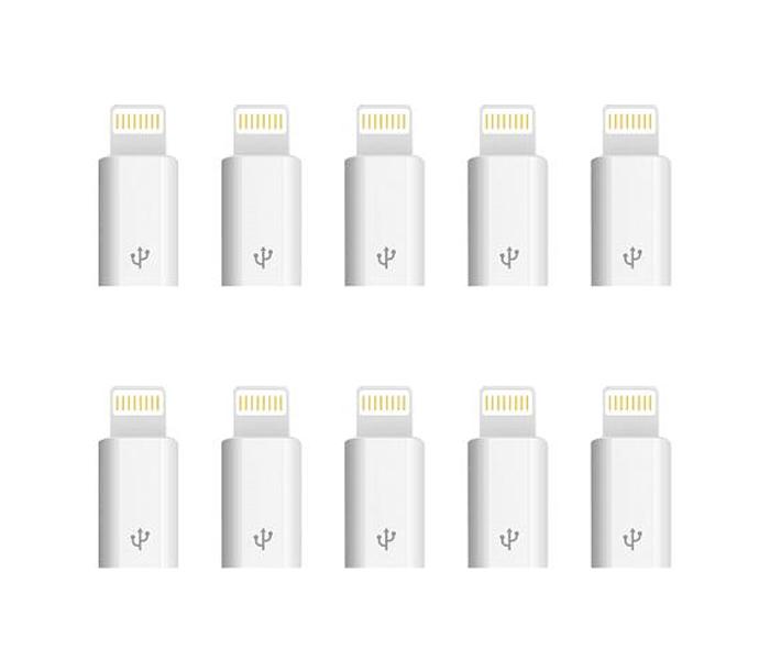 Micro USB Female To Lightning Male Sync Data Converter Charging Adapter For iOS Devices,10 Pc for Zen - Zoom Image