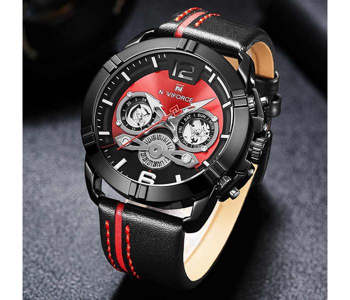 Naviforce NF9168 Luxury Quartz Sport Watch for Men - Red - Zoom Image 3