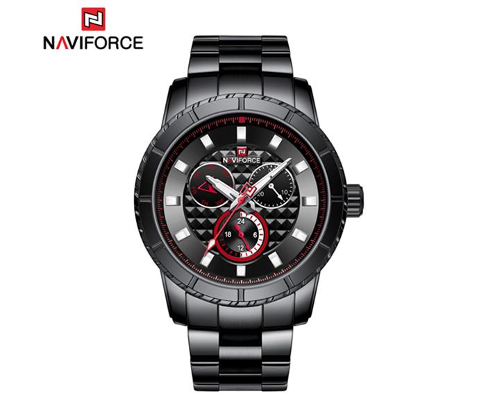 Naviforce NF9145 Fashion Business Casual Wrist Watch for Men - Black & Red - Zoom Image 2