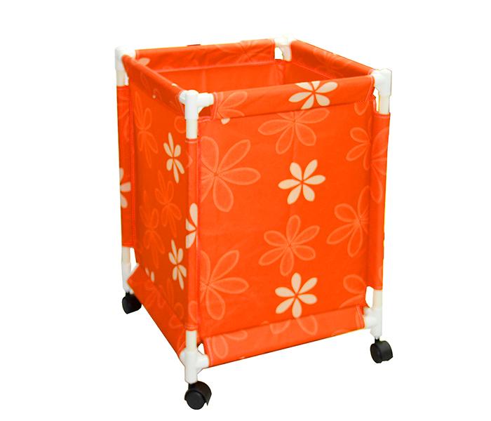 In-House Ls-1110 Foldable Laundry Storage Basket With Wheels - Yellow/Orange - Zoom Image