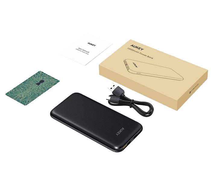 Aukey PB-T18 10000mAh QC 3.0 Dual Port Power Bank - Black - Zoom Image 3