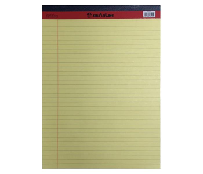 Sinar Line LEGA4YL 56gsm A4 Line Ruled Legal Pad - 50 Sheets, Yellow - Zoom Image