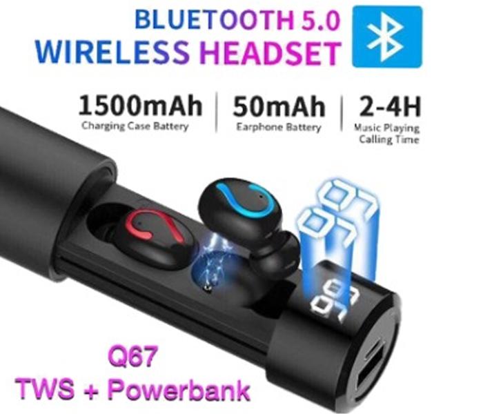 Mini Stereo Wireless Bluetooth Earphone Twins Earbuds with 1500mAh Powerbank for Zen  - Zoom Image