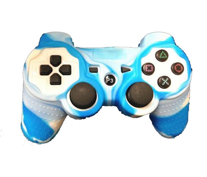 Anti-Slip Silicone Skin Protective Cover for Joystick - Blue & White - Zoom Image 1