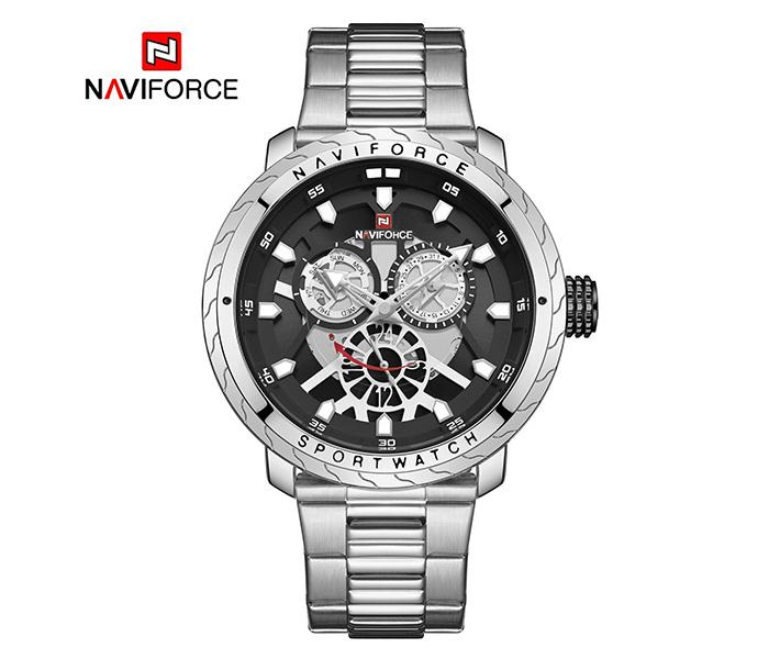 Naviforce NF9158 Stainless Steel Fashion Wrist Watch for Men - Silver - Zoom Image 3