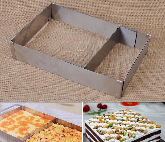 Adjustable Rectangle Stainless Steel Mouse Cake Mold Ring Baking Tool - Zoom Image 1