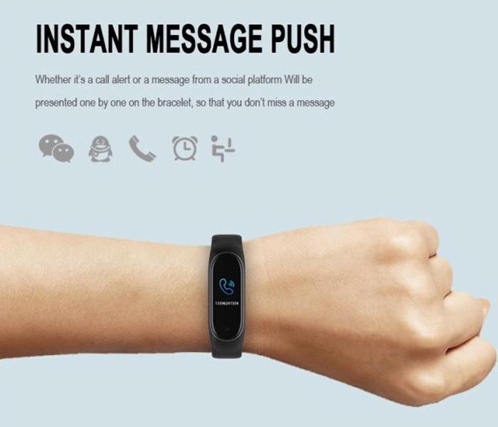  Smart Bluetooth Sports Bracelet Fitness Band With Heart Rate Monitor For Android & iOS for Zen M4 - Black - Zoom Image 6