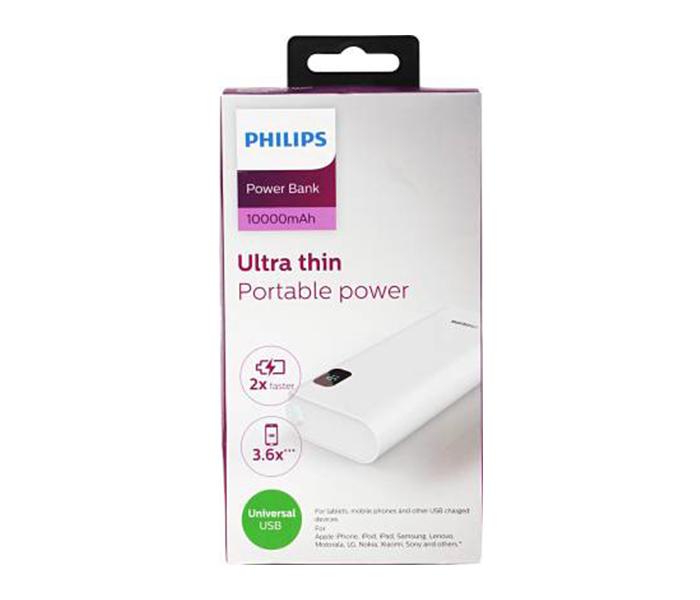 Philips DLP10016 10000mAH Lithium-ion Power Bank with LED Display - White - Zoom Image 5