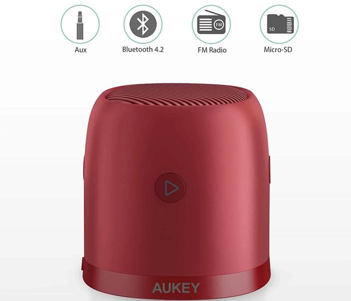 Aukey SK-M31 Wireless Mini Speaker - Red - Zoom Image 4