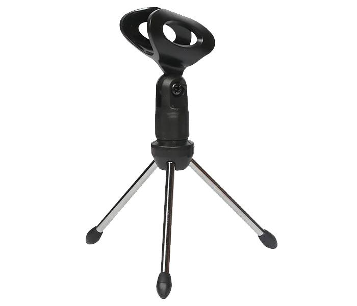 Desktop Tripod Small Microphone Stand with Mic Holder- Black - Zoom Image 2