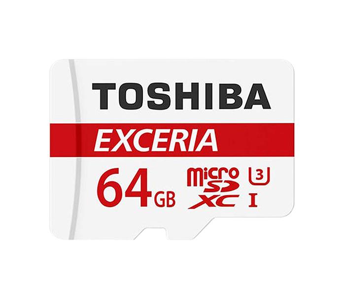 Toshiba M302 Exceria 64GB Class 10 90MBs MicroSD Card with Adaptor, Red - Zoom Image 1