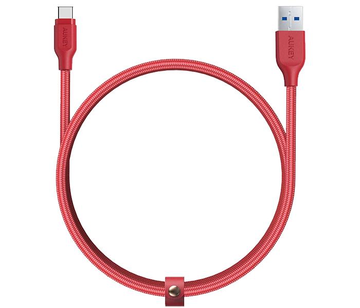 Aukey CB-AC1 1.2m Nylon Braided USB 3.1 Gen 1 to C Cable - Red - Zoom Image 4