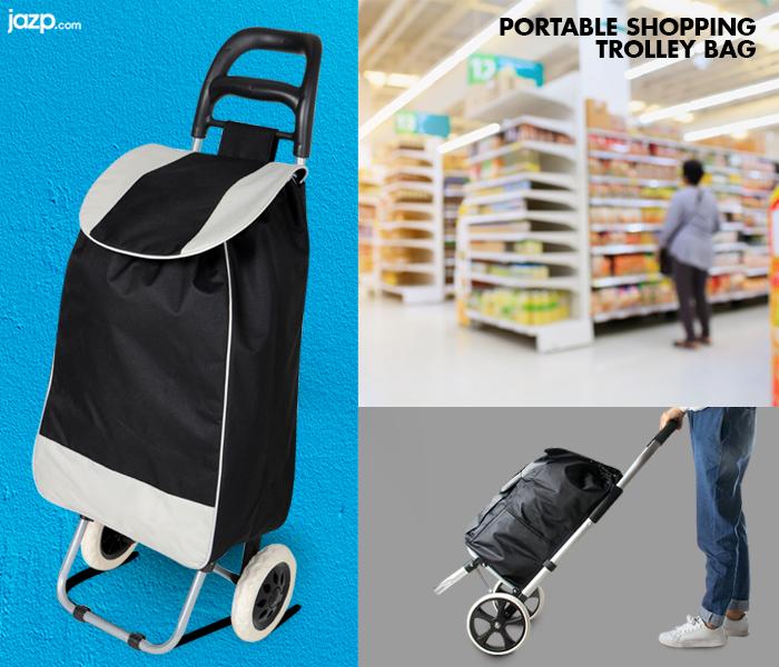 Sunny Portable Shopping Trolley Bag  Large Capacity - Black & Grey - Zoom Image 3