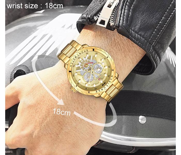 Naviforce NF9158 Stainless Steel Fashion Wrist Watch for Men - Gold - Zoom Image 4