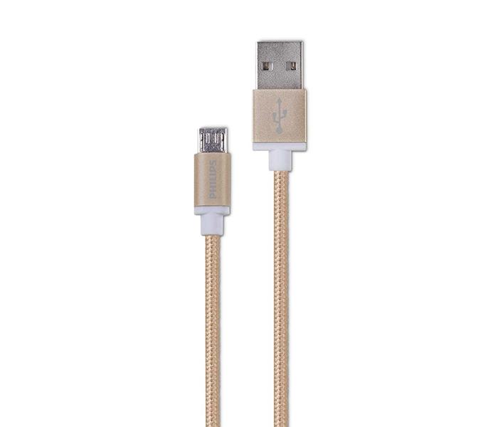 Philips DLC2518G Sync and Charge USB to Micro USB Cable - Gold, 1.2 Meter - Zoom Image 2