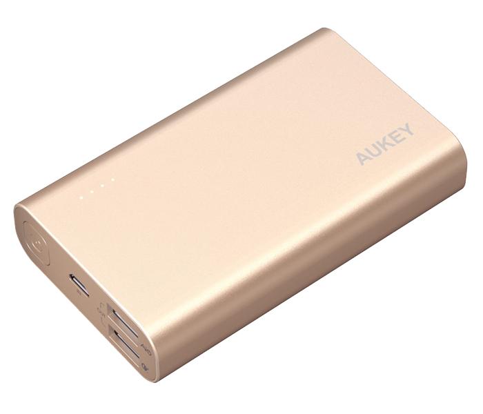 Aukey PBAT10 10050mAh QC 3.0 Dual Port Power Bank - Gold - Zoom Image 2