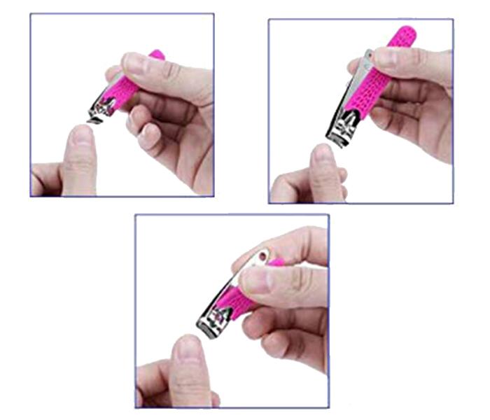 3 Pieces Stainless Steel Nail Cutter Set - Pink - Zoom Image 3