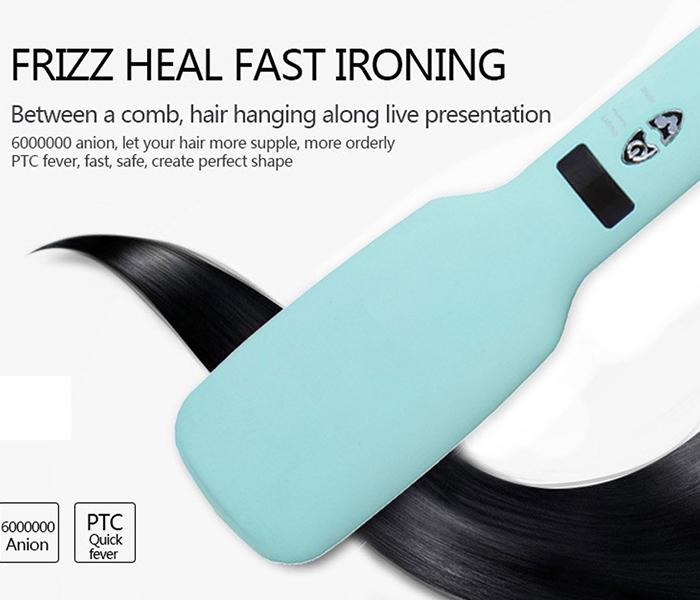 2-in-1 PTC Heating Ionic Hair Straightener Brush - Zoom Image 4