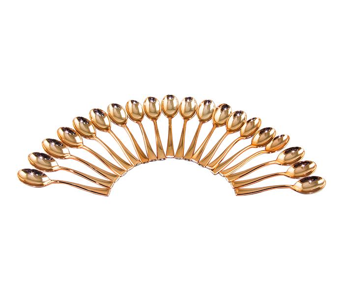 Taqdeer DP-2462 10cm Plastic Disposable Spoon - 20 Pieces, Gold - Zoom Image