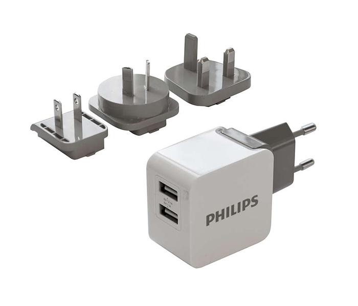 Philips DLP2220 Ultra Fast Travel Charger with 2 USB Port - Zoom Image