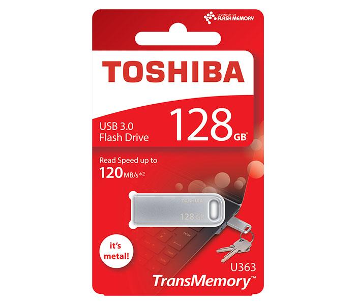 Toshiba THN-U363S1280E4 128GB TransMemory USB 3.0 Flash Drive - Silver - Zoom Image 2