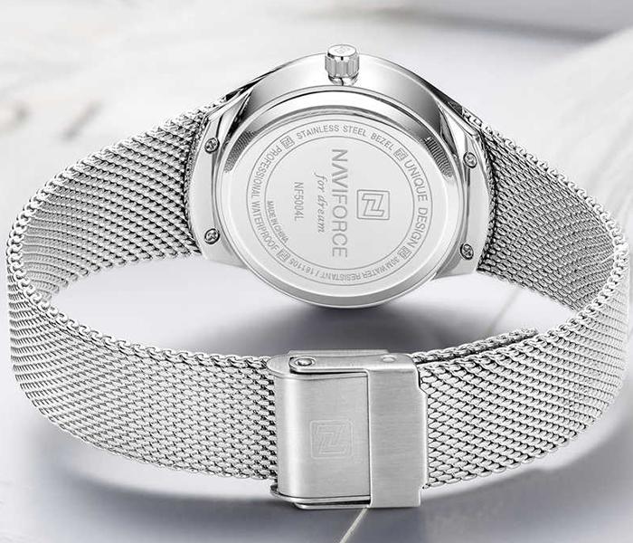 Naviforce NF5004 Luxury Ultra Thin Multi-Function Quartz Watch for Woman - Silver & White - Zoom Image 5