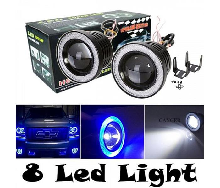 Offal 2 Pieces Angel Eyes Fog Lights LED Car Headlight Lamp DRL - Black, 89mm - Zoom Image 4