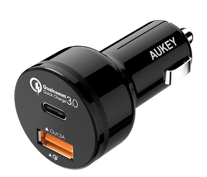 Aukey CC-Y1 USB-C Car Charger with Quick Charge 3.0 - Black - Zoom Image 3