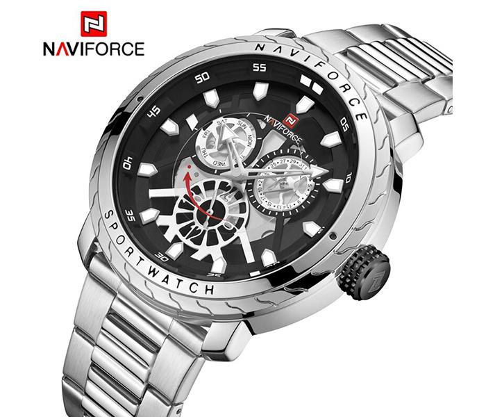 Naviforce NF9158 Stainless Steel Fashion Wrist Watch for Men - Silver - Zoom Image 4