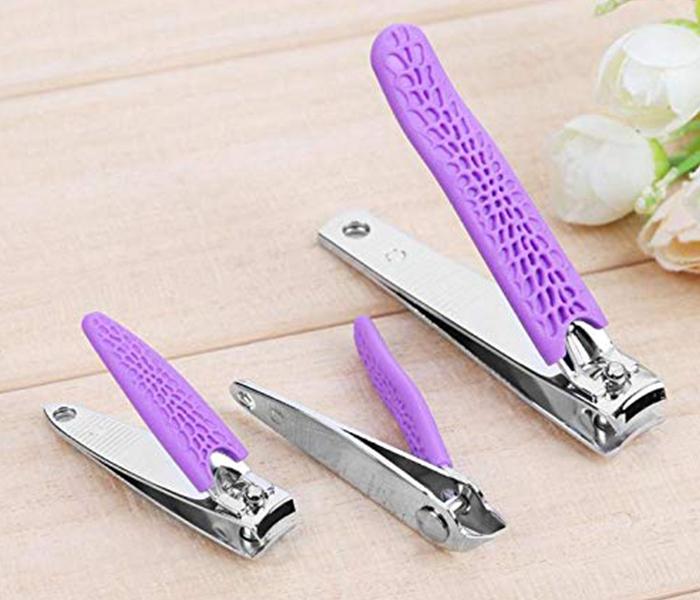 3 Pieces Stainless Steel Nail Cutter Set - Purple - Zoom Image 1