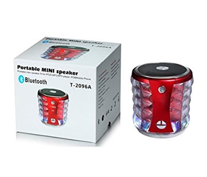 USB Supported Portable Bluetooth Mini Speaker with FM and Micro SD Card, T2096A - Red - Zoom Image 3