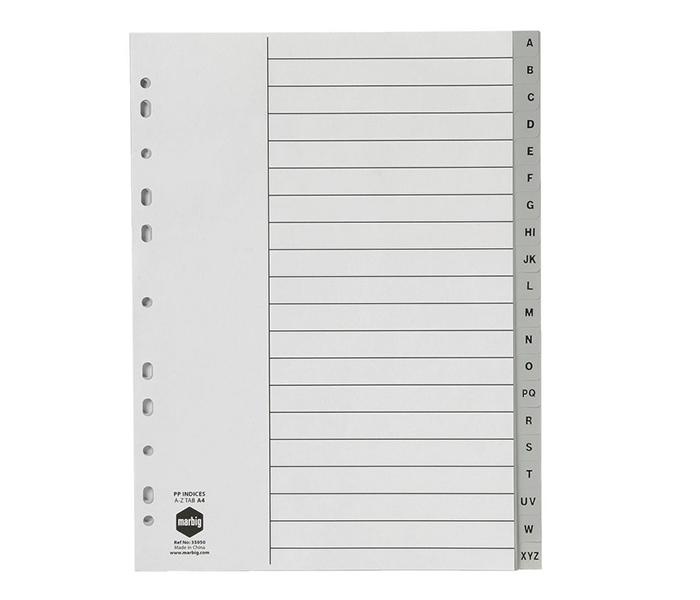 Panda DAZG A to Z PVC Grey Index Divider - Zoom Image