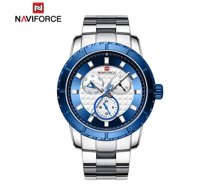 Naviforce NF9145 Fashion Business Casual Wrist Watch for Men - Silver & Blue - Zoom Image 2