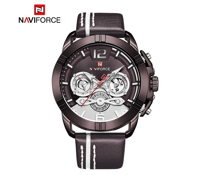 Naviforce NF9168 Luxury Quartz Sport Watch for Men - Brown - Zoom Image 3