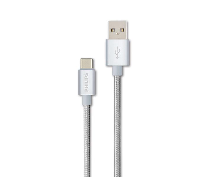 Philips DLC2528N Sync and Charge USB A to C Cable - Silver, 1.2 Meter - Zoom Image 1