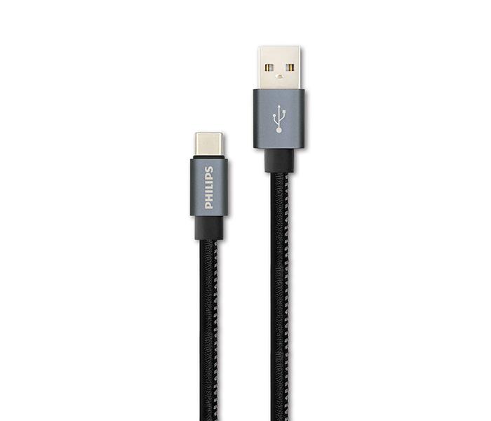 Philips DLC2528B Sync and Charge USB A to C Cable - Black, 1.2 Meter - Zoom Image 1