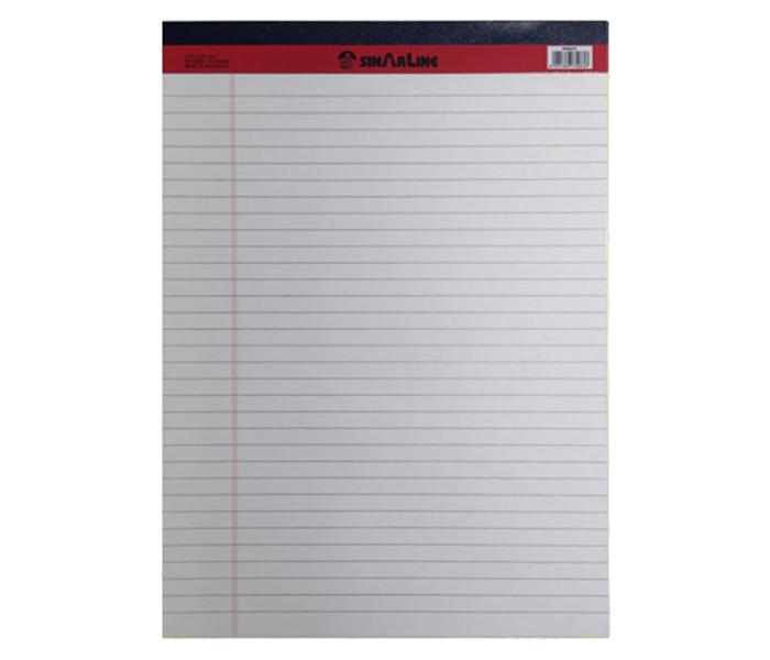 Sinar Line LEGA5WH 56gsm A5 Line Ruled Legal Pad - 50 Sheets, White - Zoom Image