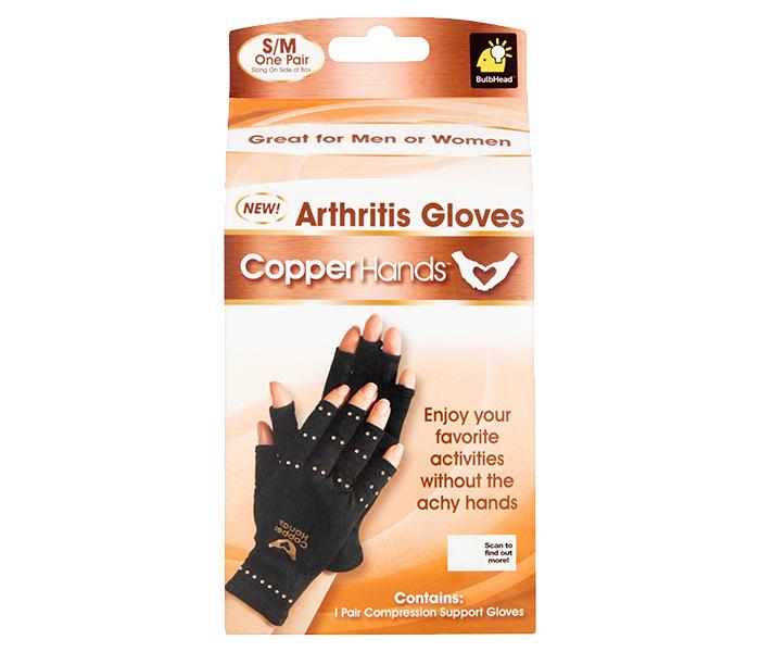 Magnetic Therapy Anti Arthritis Copper Hands Pain Relief Compression Gloves - 2 Pieces, Black - Zoom Image 3