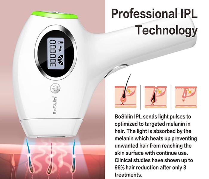 BoSidin D-1128 Permanent IPL Laser Hair Remover with Ice Care for Unisex - White - Zoom Image 4