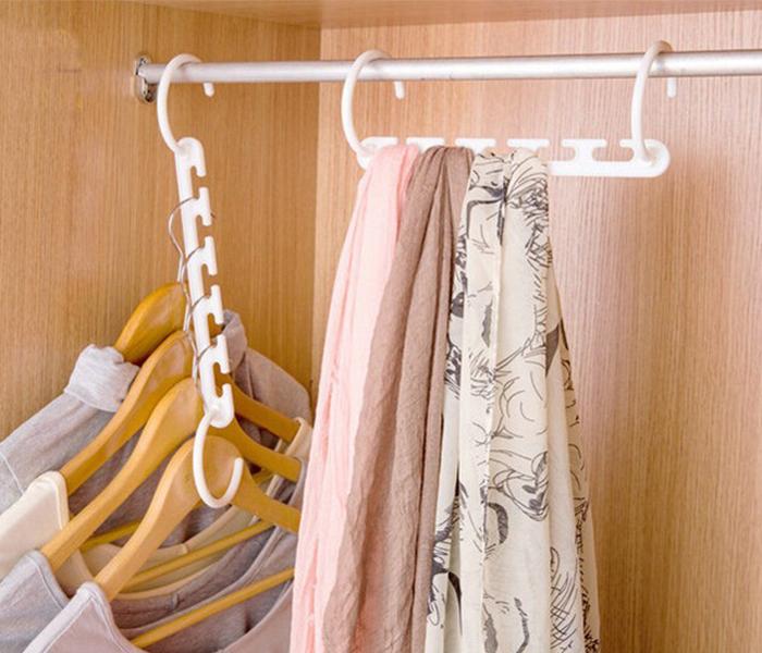 As Seen on TV 3D Space Saving Magic Cloth Hanger with Hook Closet Organizer - White - Zoom Image 3