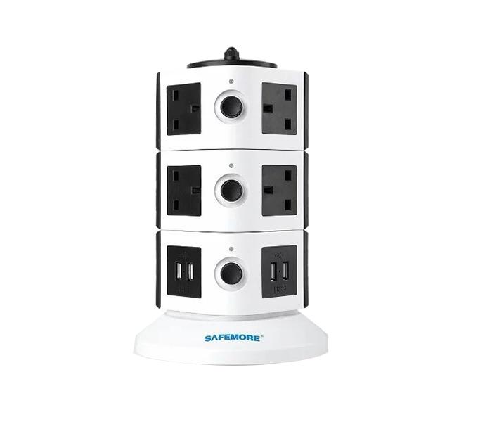 SOPANY 3 Step 11 Way 3m Vertical Tower Extension Socket SY8603 - Blue & White - Zoom Image 1