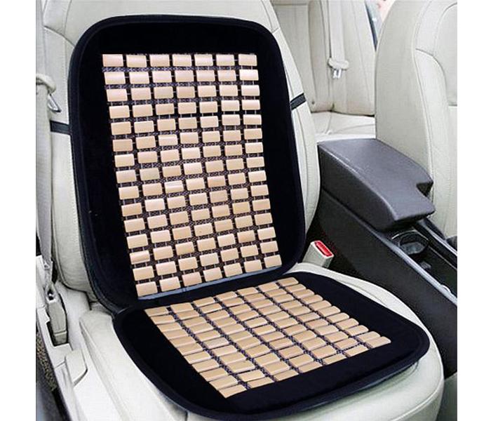 Offal TPS High Quality Super Wooden Bead Car Seat Cushion - Black & Brown - Zoom Image 2