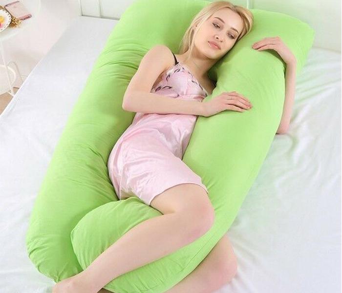 Extra Comfort U-Shaped Maternity Full Body Support Pillow Case - Green - Zoom Image 3