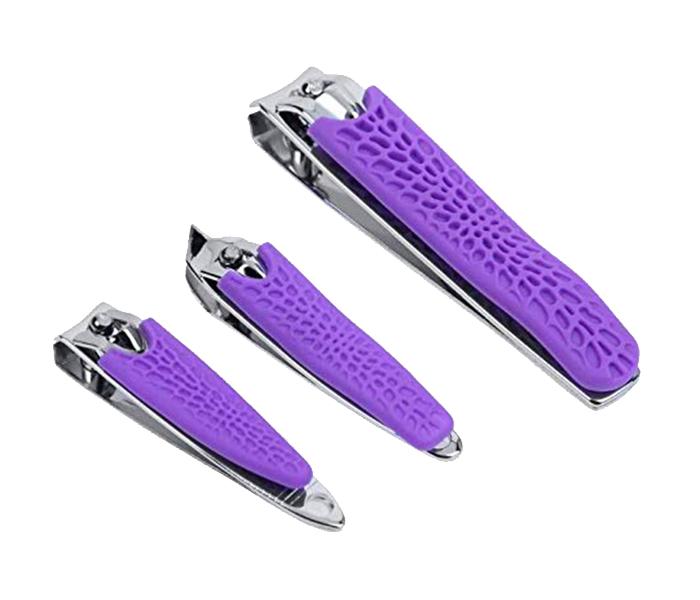 3 Pieces Stainless Steel Nail Cutter Set - Purple - Zoom Image 2