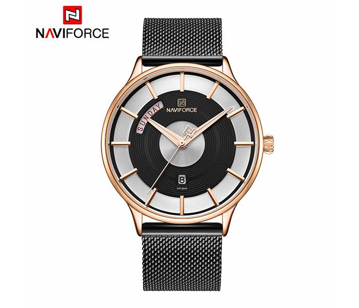 Naviforce NF3007 Luxury Brand Sports Stainless Steel Watch for Men - Black - Zoom Image 4