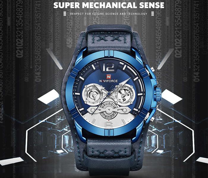 Naviforce NF9162 Luxury Brand Waterproof Sport Watch for Men - Blue - Zoom Image 1