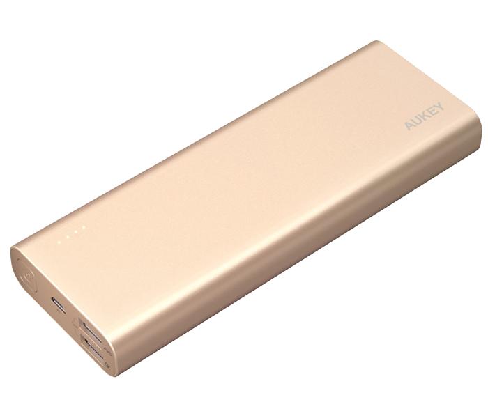 Aukey PBAT20 20100mAh QC 3.0 Dual Port Power Bank - Golden - Zoom Image 3