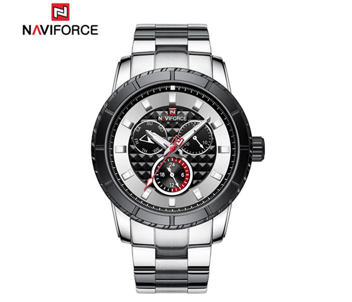 Naviforce NF9145 Fashion Business Casual Wrist Watch for Men - Silver & Red - Zoom Image 3